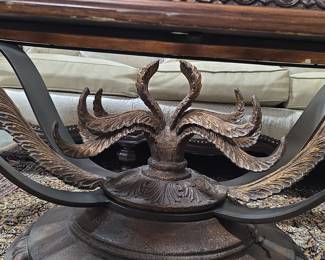 Maitland Smith "Regency Koi" Style Oval Coffee Table