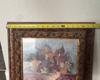 Framed Still Life Floral and Fruit Print (Joni Buyout?)