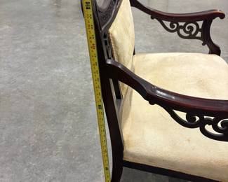 Victorian Renaissance Carved Mahogany Armchair with Ottoman- Riscam5-26-4
