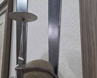 Festa Glen Ellen Stone & Steel Wall Sculpture Candle Sconce Set