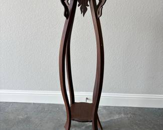 Art Nouveau Carved Mahogany Plant Stand Riscam5-26-13