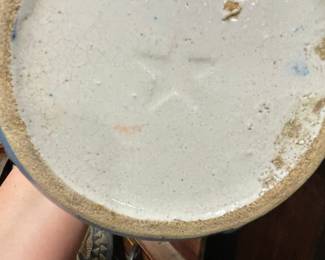North Star Pottery Blue Salt Glaze Grape Clusters Pitcher