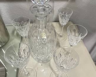 Yugoslavian 24% Lead Crystal Decanter and Cordial Set