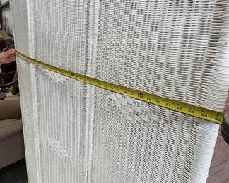 Vintage White Wicker Room Divider Screen Riscam5-26-22