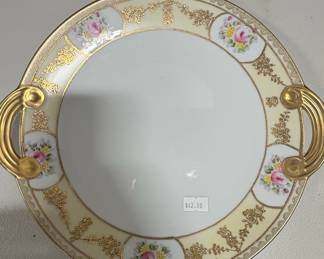 Antique Noritake Morimura Hand Painted Rose and Gold Serving Dish Riscam5-26-124