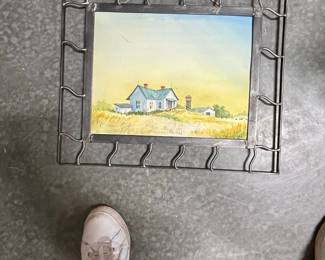 G. Minshew Watercolor in Hand-Forged Iron Frame