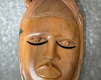 Vintage Hand Carved Wooden Mask - West African Style