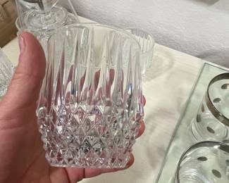 Vintage Cut Crystal Decanter and Tumbler Set - RCR Adagio Pattern