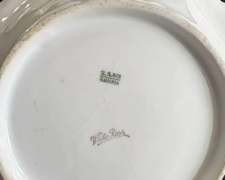 Z.S. & Co. Bavaria "White Rose" Hand-Painted Porcelain Serving Bowl Riscam5-26-55