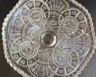 American Brilliant Cut Glass "Broken Arches" Pattern Punch Bowl Riscam5-26-34