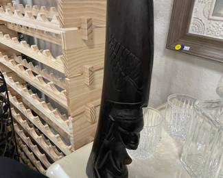 Mid-Century African Carved Ebony Figural Sculpture - Female Form