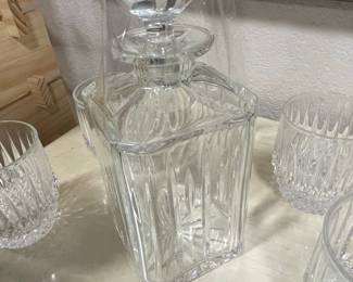 Vintage Cut Crystal Decanter and Tumbler Set - RCR Adagio Pattern