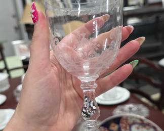 Fostoria Glass 'Meadow Rose' Etched Wine Glass