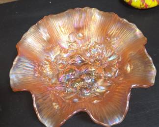 Fenton Marigold Carnival Glass Poppy Show Bowl