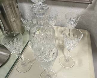 Yugoslavian 24% Lead Crystal Decanter and Cordial Set