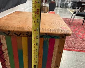 Ralph Garrett Folk Art Painted Pedestal Stand Joani Buyout