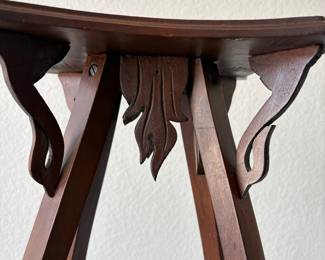 Art Nouveau Carved Mahogany Plant Stand Riscam5-26-13