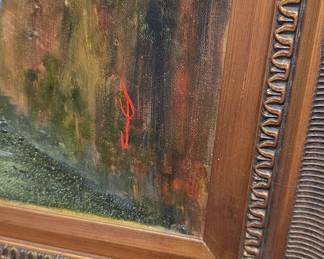 Oil Painting of Lion-Head Fountain Wall