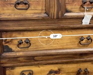 Rustic Pine Chest of Drawers with Star Accent