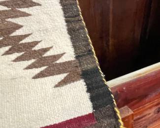 Navajo "Double Saddle" Pattern Hand-Woven Wool Rug