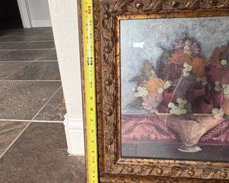 Framed Still Life Floral and Fruit Print (Joni Buyout?)