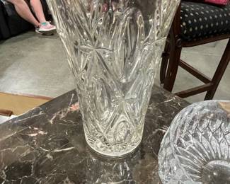 Cristal D'Arques-Durand Vincennes Pattern Cut Crystal Vase