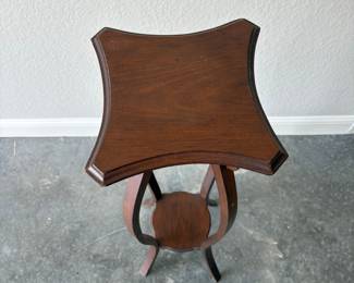 Art Nouveau Carved Mahogany Plant Stand Riscam5-26-13
