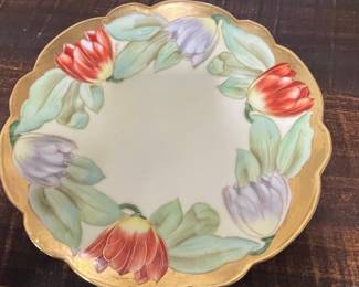 Pickard Hand Painted Tulip Plate Signed "Doufreux"