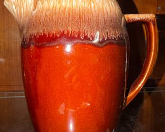 Kathy Kale signed Brown Drip Ceramic Pitcher
