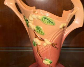 Vintage Roseville Snowberry Handled vase