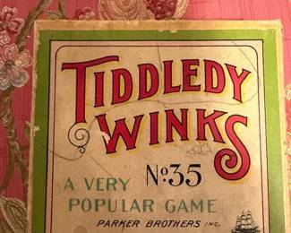 Antique Tiddledy Winks Game in original box