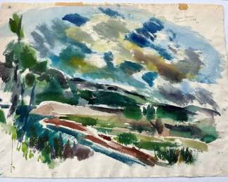 216 Marian Bode Lagoon Series, Summer 1963 DoubleSided Watercolor 