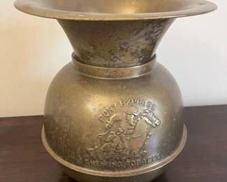 216 Pony Express Chewing Tobacco Brass Cuspidor