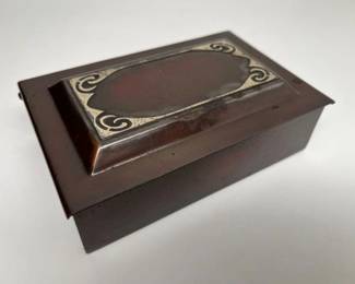216 Heintz Antique Sterling On Bronze Keepsake Box 