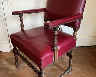 216 Vinatge Leather Library Armchair