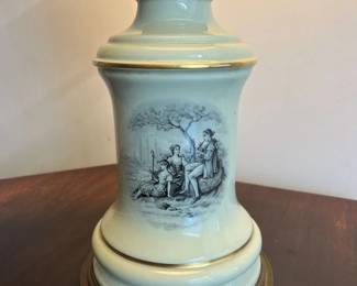216 Victorian Transfer Parlor Lamp Base Detail