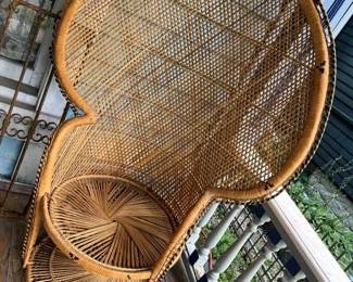 216 Emmanuelle Pavo MidCentury Rattan Peacock Chair