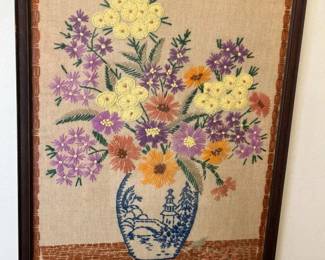 216 Vintage Floral Crewel Work II