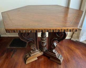 216 Kittinger Walnut Hexagonal Parlor Table