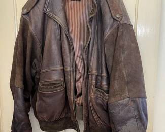 216 Vintage Leather Bomber Jacket