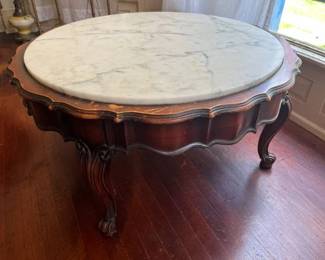 216 Vintage French Provincial Marble Top Coffee Table