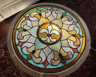 216 FleurDeLis 30In. X 30In. Stained Glass Panel