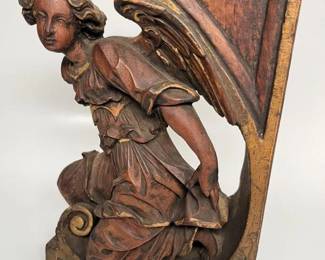216 Antique Seraph Corbel Woodcarving