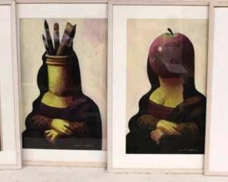 Paco Minuesa 4 orginials Acrilic on paper Framed