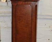 Antique Grandfather Clock in Curley Maple Case hand painted Dial