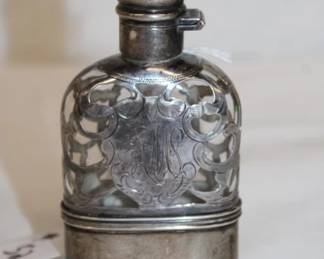 1800's Sterling overlay Flask