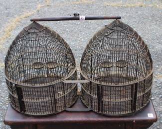 Antique Metal Birdcage 19" t x 30" w x 16" d