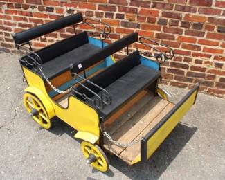 Antique Yellow Child's Amusement Carriage Ride 4ft x 3ft
