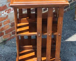 Antique Oak Rotary Bookcase 37in tall and 20in square