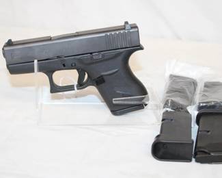 Glock Model 43 9mm Pistol SN ZXX093, semi automatic, 3.39" barrel, 5 mags **ATF LAWS APPLY**